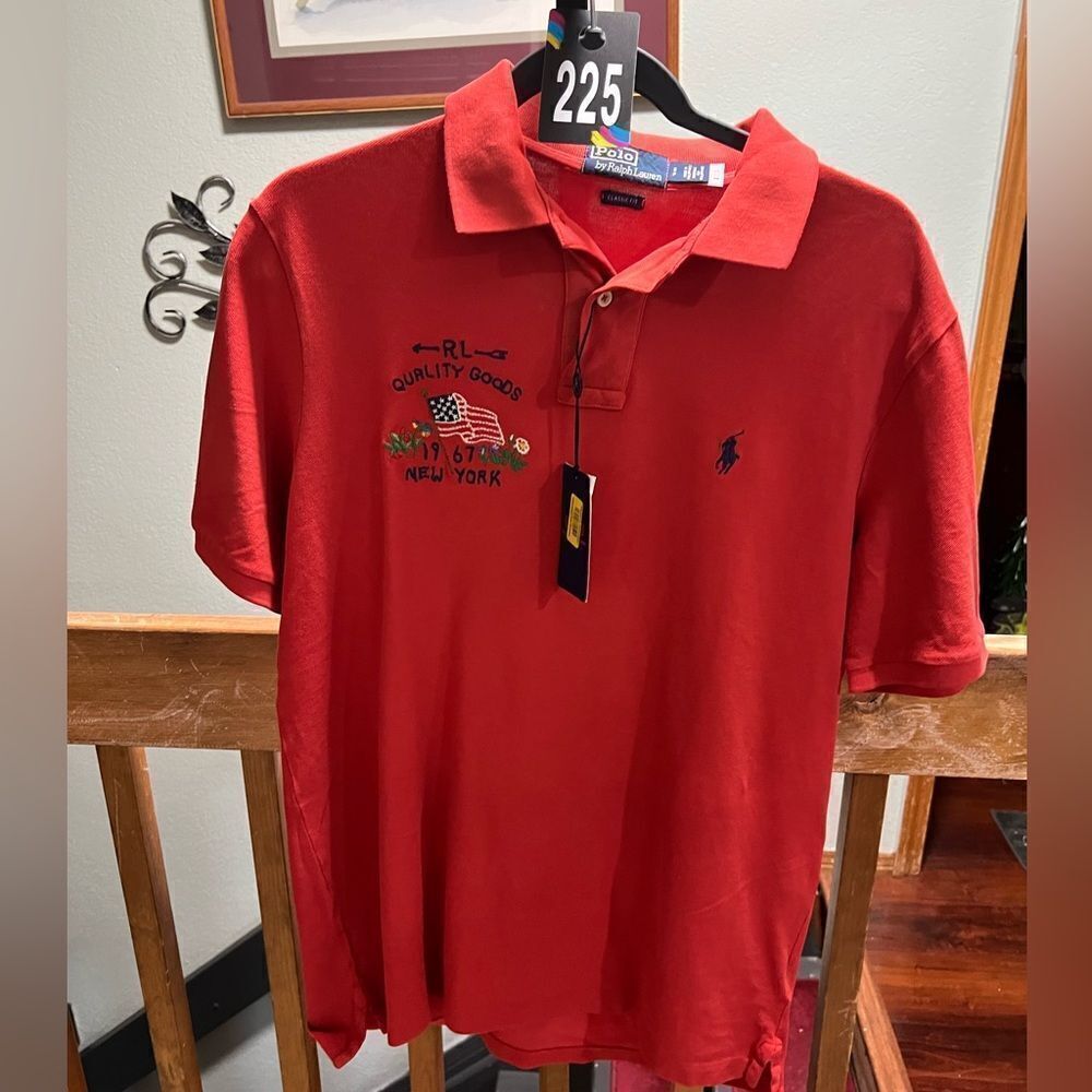 NWT Polo by Ralph Lauren Red Men's Shirt Size Medium #225